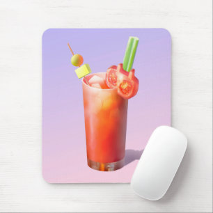 Whimsical Bloody Mary: Surreal Cocktail Art Mouse Mat