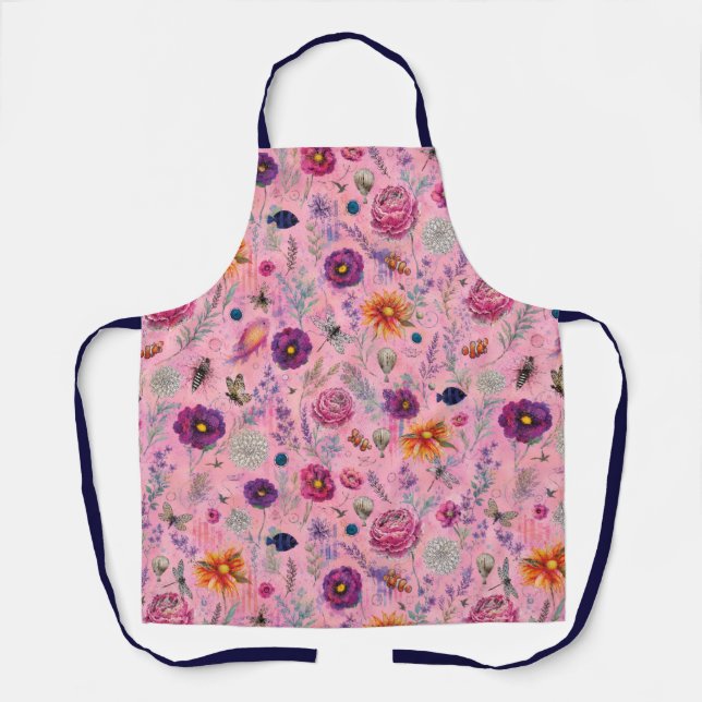 Whimsical Bloom Garden Apron (Front)