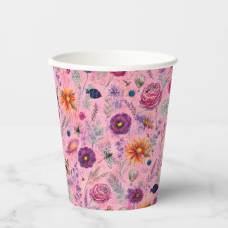 Whimsical Bloom Garden Paper Cups