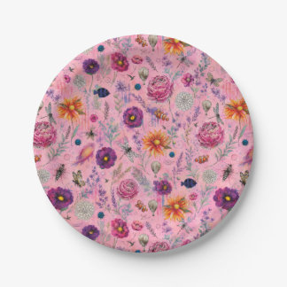 Whimsical Bloom Garden Paper Plate