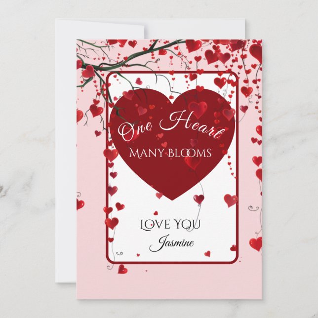 Whimsical Blooming Hearts Valentine (Front)