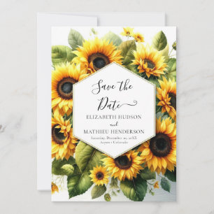 Whimsical Blooms Sunflower Wedding Save The Date