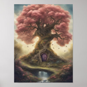 Whimsical Blossom Treehouse Hideaway Poster