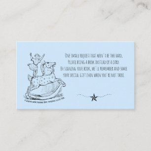 Whimsical blue Baby Boy Books For Baby Enclosure Card