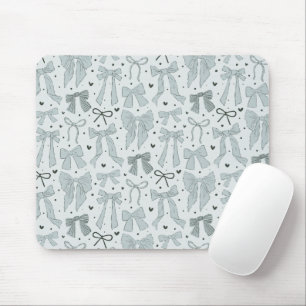 Whimsical Blue Bows Pattern Mouse Mat