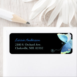 Whimsical Blue Butterfly Address Labels