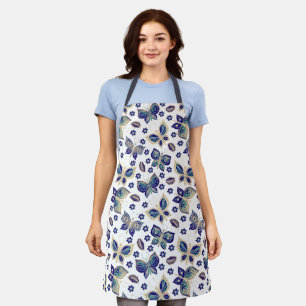 Whimsical Blue Butterfly Apron