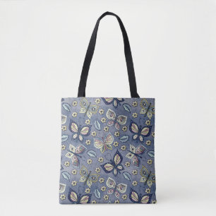 Whimsical Blue Butterfly Seamless Pattern Tote Bag