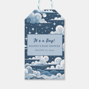 Whimsical Blue Celestial Thank You Gift Tags