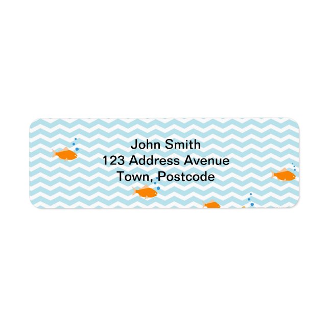 Whimsical Blue chevron with gold fish (Front)