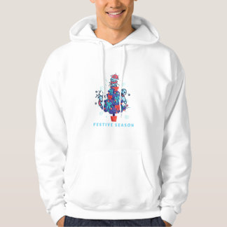 Whimsical Blue Christmas Tree  Hoodie