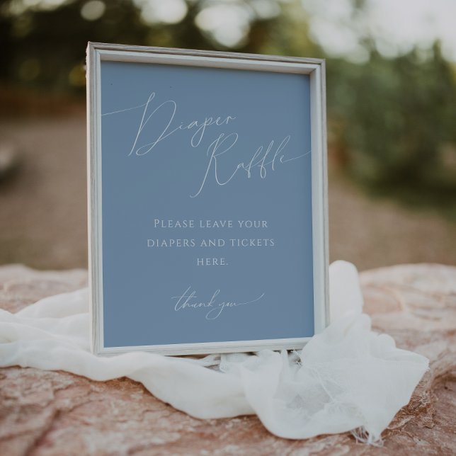 Whimsical Blue Diaper Raffle Baby Shower Sign (Creator Uploaded)