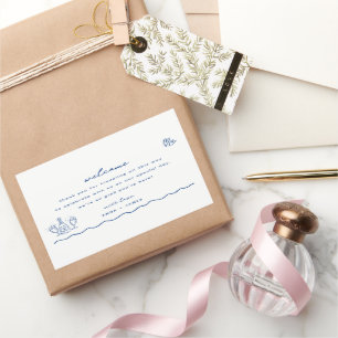 Whimsical Blue Doodle Wedding Welcome Bag Rectangular Sticker