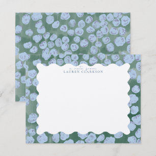 Whimsical Blue Floral Summer  Pattern Note Card