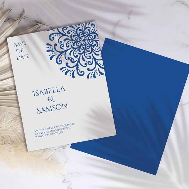 Whimsical Blue Flourish Save The Date (Creator Uploaded)