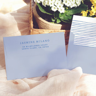 Whimsical Blue Frame Bridal Shower Return Address Envelope