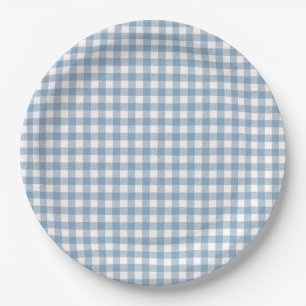 Whimsical Blue Gingham  Paper Plate