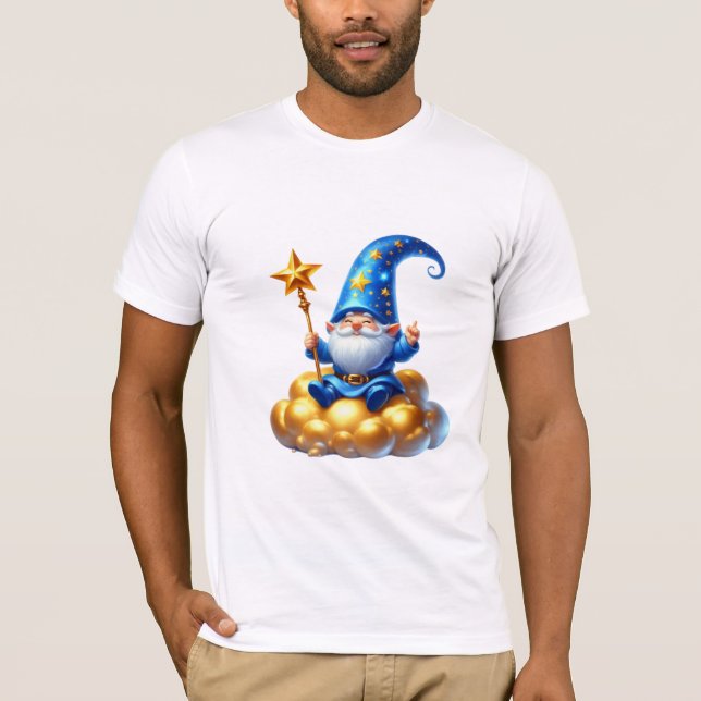 Whimsical Blue Gnome T-Shirt (Front)