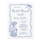 Whimsical Blue Hand Drawn Brunch Bridal Shower