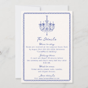 Whimsical blue, hand drawn enclosure card