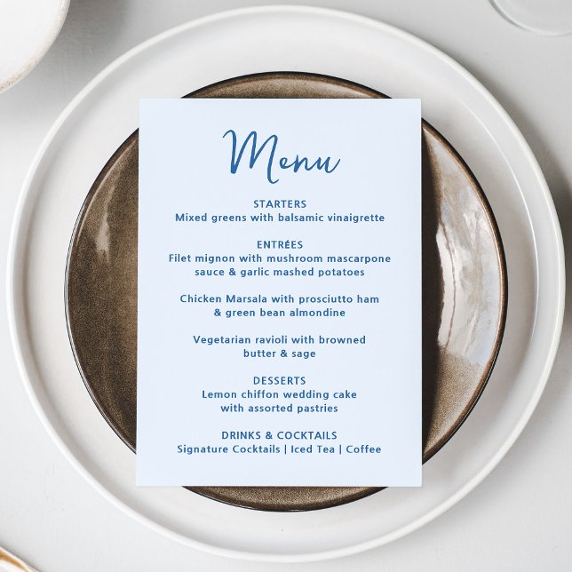 Whimsical Blue Heart Wedding Menu (Creator Uploaded)