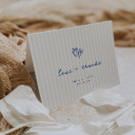 Whimsical Blue Hearts Wedding Photo Thank You Card<br><div class="desc">Whimsical Blue Illustrated hearts,  folded wedding photo thank you card. Features,  template text lines for your names and personalised message on light pink colour background.</div>