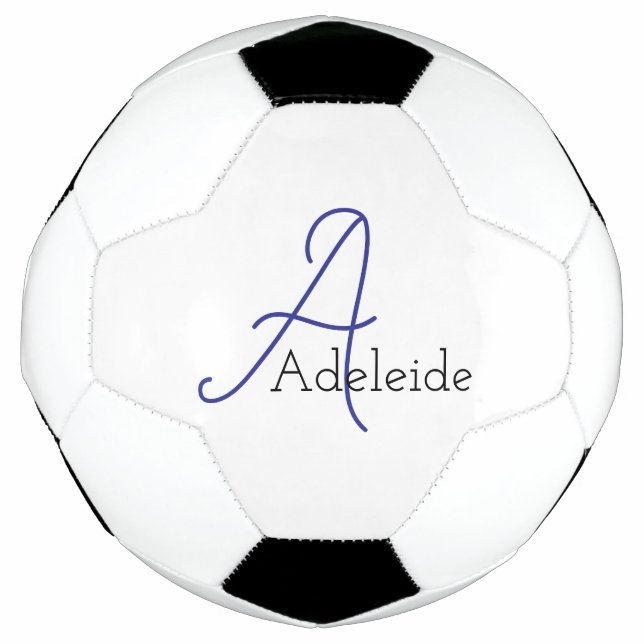Whimsical Blue Monogram Personalised Football (Front)