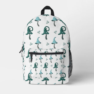 Whimsical Blue Mushroom Pattern Backpack