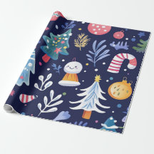 Whimsical blue snowman