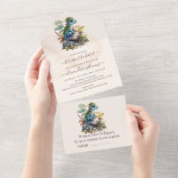 Whimsical Blue Teal Dragon Baby Shower