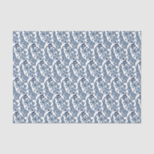 Whimsical Blue White Bunny Rabbit Floral Easter Tissue Paper