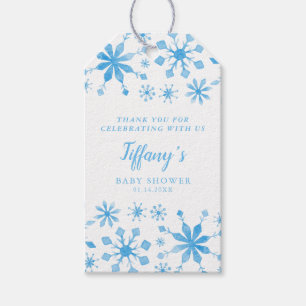 Whimsical Blue Winter Wonderland Baby Shower Gift Tags