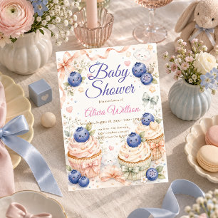 Whimsical Blueberry Baby Shower Invitation