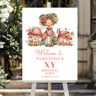 Whimsical Blush Fairy 2nd Birthday Welcome Sign