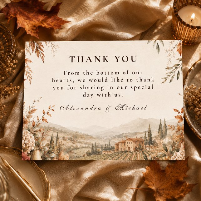 Whimsical Boho Autumn Wedding Thank You Card (Creator Uploaded)