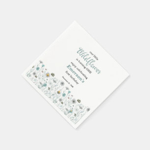 Whimsical Boho Color Wildflower 1st Birthday Party Napkin