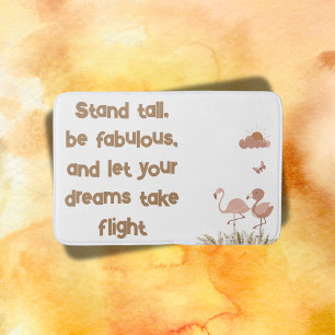 Whimsical Boho Flamingo Monogrammed   Bath Mat