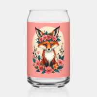 Whimsical Boho Fox with Floral Crown Woodland