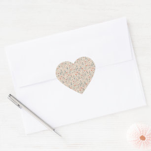 Whimsical Boho Garden Party Baby in Bloom Shower Heart Sticker