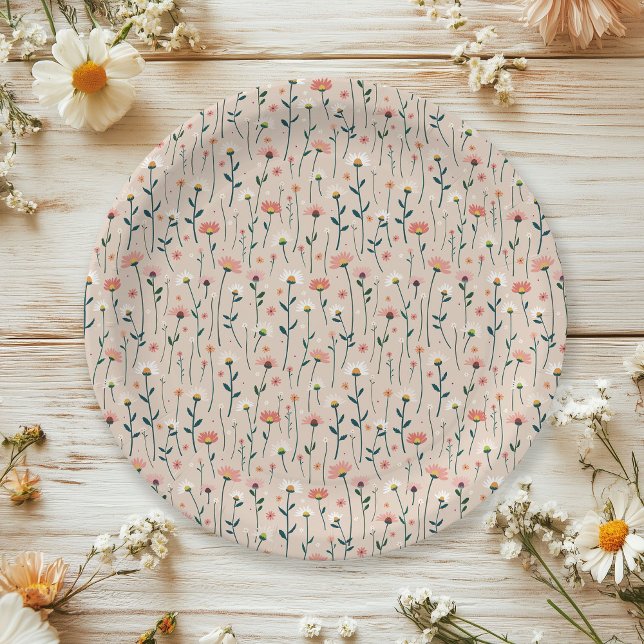 Whimsical Boho Garden Party Baby in Bloom Shower Paper Plate (Creator Uploaded)