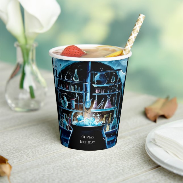 Whimsical Boho Magic Scientist Birthday Paper Cups (Insitu)