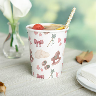 Whimsical Boho Nursery Bassinet Dreams Horse Paper Cups