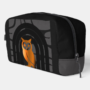 Whimsical Boho Owl & Tropical Monstera Leaf Dopp Kit