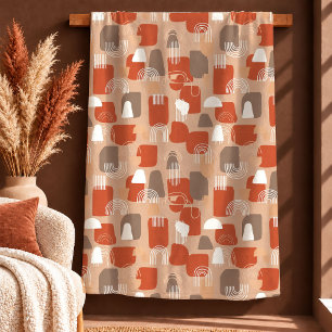 Whimsical Boho Rainbows Terracotta Brown Blanket G