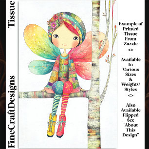 Whimsical Boho Red Haired Fairy DH1LF Decoupage Tissue Paper