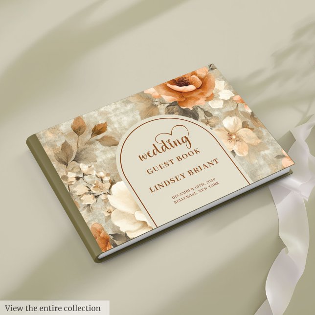 Whimsical Boho Terracotta Beige Olive Wedding Book (Whimsical Boho Terracotta Beige Olive Wedding Guest Book)
