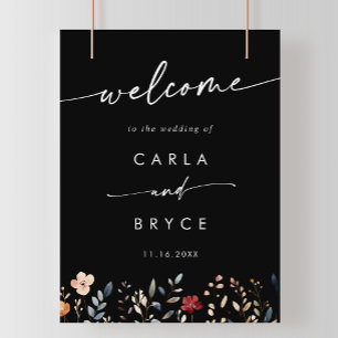 Whimsical Boho Wildflower DIY Wedding Welcome Sign