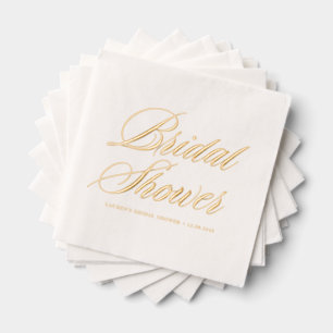 Whimsical Bold Calligraphy Bridal Shower Foil Napkins