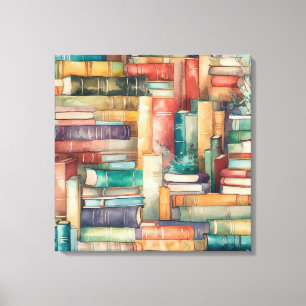 Whimsical Books Canvas Art