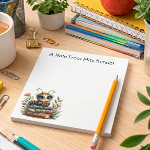 Whimsical Bookworm Notepad